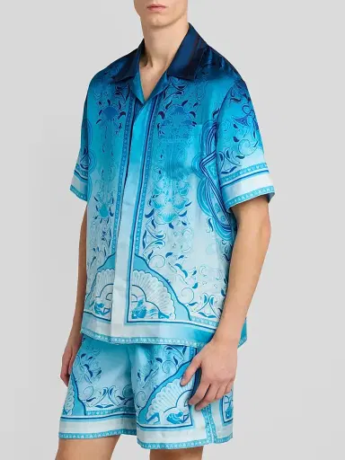 Casablanca Men's Egyption Rug Silk Camp Shirt | Thumbnail 4 Casablanca Men's Egyption Rug Silk Camp Shirt | Thumbnail 4