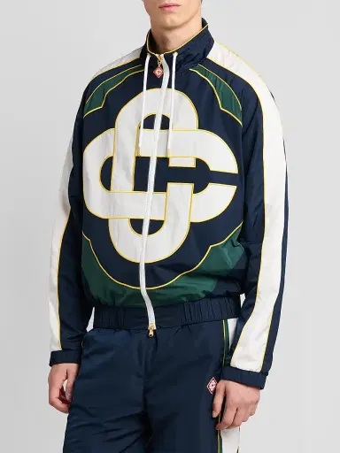 Casablanca Men's CC Applique Colorblock Windbreaker Jacket | Thumbnail 4 Casablanca Men's CC Applique Colorblock Windbreaker Jacket | Thumbnail 4