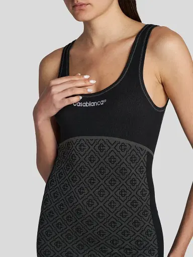 Casablanca Women's Monogram Seamless Scoopneck Minidress | Thumbnail 5 Casablanca Women's Monogram Seamless Scoopneck Minidress | Thumbnail 5