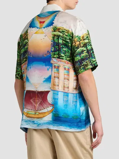 Casablanca Men's Trompe L'Oeil Camp Shirt - Size XXXL | Thumbnail 3 Casablanca Men's Trompe L'Oeil Camp Shirt - Size XXXL | Thumbnail 3