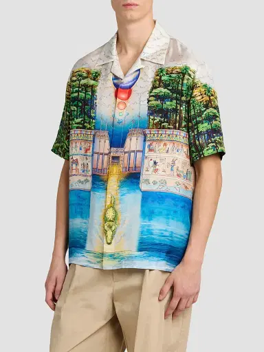 Casablanca Men's Trompe L'Oeil Camp Shirt - Size XXXL | Thumbnail 4 Casablanca Men's Trompe L'Oeil Camp Shirt - Size XXXL | Thumbnail 4