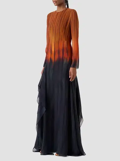Akris Women's Silk Ombré Asymmetric A-Line Maxi Dress | Thumbnail 5 Akris Women's Silk Ombré Asymmetric A-Line Maxi Dress | Thumbnail 5