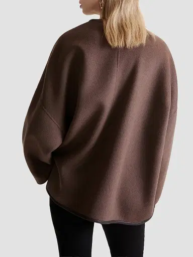 Marella Women's Double Sided Wool Cape - Brown | Thumbnail 5 Marella Women's Double Sided Wool Cape - Brown | Thumbnail 5