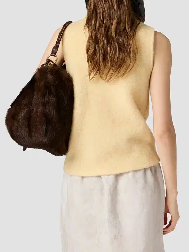 Miu Miu Women's Wool Vest - Yellow | Thumbnail 3 Miu Miu Women's Wool Vest - Yellow | Thumbnail 3
