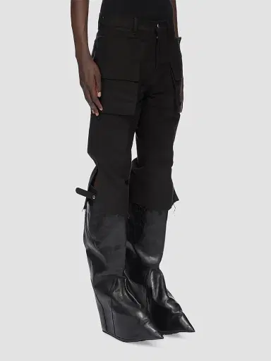 Rick Owens Men's Bolan Cropped Cargo Pants - Black | Thumbnail 4 Rick Owens Men's Bolan Cropped Cargo Pants - Black | Thumbnail 4