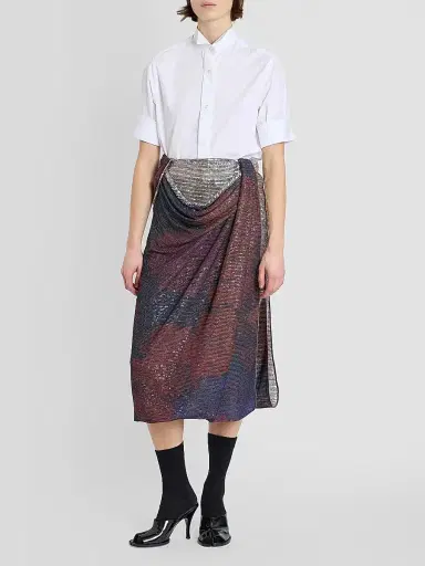 Maison Margiela Women's Sequined Draped Midi Skirt | Thumbnail 2 Maison Margiela Women's Sequined Draped Midi Skirt | Thumbnail 2