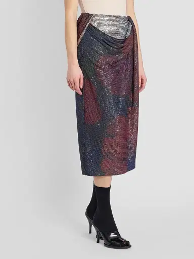 Maison Margiela Women's Sequined Draped Midi Skirt | Thumbnail 4 Maison Margiela Women's Sequined Draped Midi Skirt | Thumbnail 4