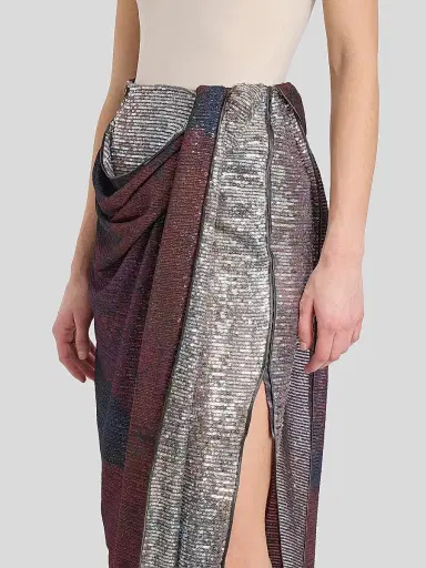 Maison Margiela Women's Sequined Draped Midi Skirt | Thumbnail 5 Maison Margiela Women's Sequined Draped Midi Skirt | Thumbnail 5