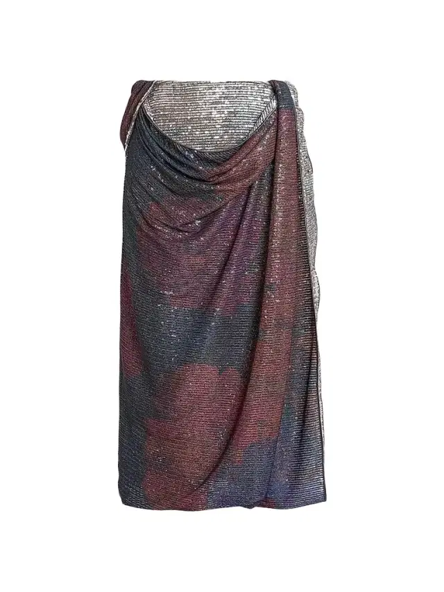 Women's Sequined Draped Midi Skirt Women's Sequined Draped Midi Skirt