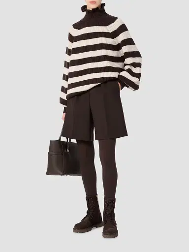 Max Mara Women's Relaxed Cut Wool and Cashmere Sweater - Dark Brown | Thumbnail 2 Max Mara Women's Relaxed Cut Wool and Cashmere Sweater - Dark Brown | Thumbnail 2