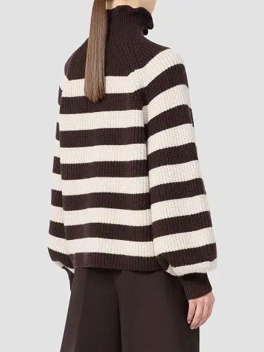 Max Mara Women's Relaxed Cut Wool and Cashmere Sweater - Dark Brown | Thumbnail 4 Max Mara Women's Relaxed Cut Wool and Cashmere Sweater - Dark Brown | Thumbnail 4