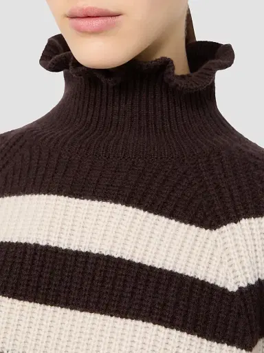 Max Mara Women's Relaxed Cut Wool and Cashmere Sweater - Dark Brown | Thumbnail 5 Max Mara Women's Relaxed Cut Wool and Cashmere Sweater - Dark Brown | Thumbnail 5
