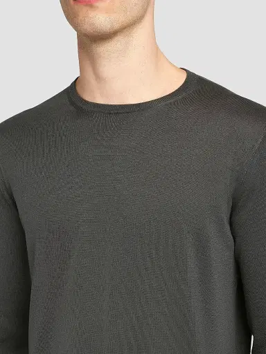 Giorgio Armani Men's Silk-Cotton Crewneck Sweater - Black Beauty - Size 46 | Thumbnail 5 Giorgio Armani Men's Silk-Cotton Crewneck Sweater - Black Beauty - Size 46 | Thumbnail 5