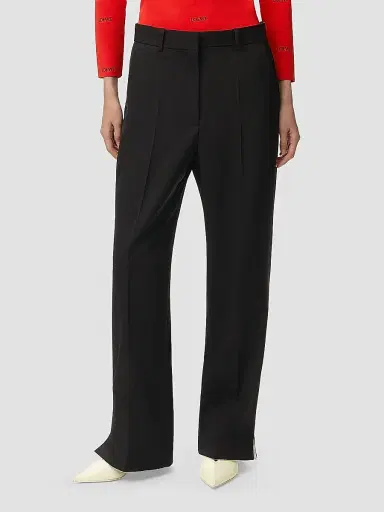 LOEWE Women's Removable-Flap-Waist Wool-Blend Trousers - Black | Thumbnail 6 LOEWE Women's Removable-Flap-Waist Wool-Blend Trousers - Black | Thumbnail 6