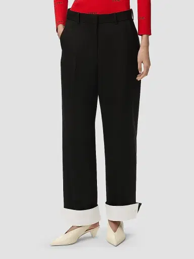 LOEWE Women's Removable-Flap-Waist Wool-Blend Trousers - Black | Thumbnail 7 LOEWE Women's Removable-Flap-Waist Wool-Blend Trousers - Black | Thumbnail 7