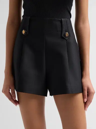 Zimmermann Women's Valiant Wool-Silk Tailored Shorts - Black | Thumbnail 5 Zimmermann Women's Valiant Wool-Silk Tailored Shorts - Black | Thumbnail 5