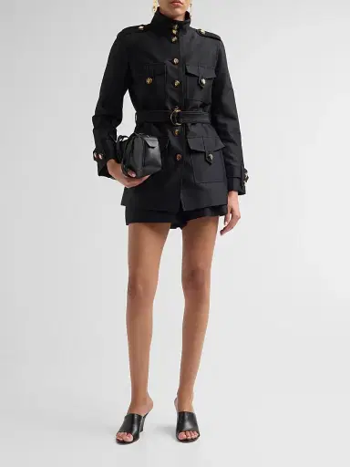 Zimmermann Women's Valiant Wool-Silk Utility Jacket - Black | Thumbnail 2 Zimmermann Women's Valiant Wool-Silk Utility Jacket - Black | Thumbnail 2