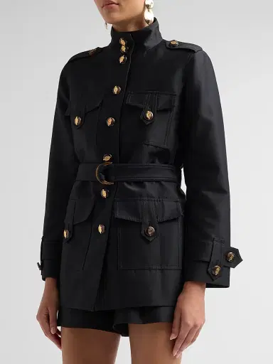 Zimmermann Women's Valiant Wool-Silk Utility Jacket - Black | Thumbnail 4 Zimmermann Women's Valiant Wool-Silk Utility Jacket - Black | Thumbnail 4