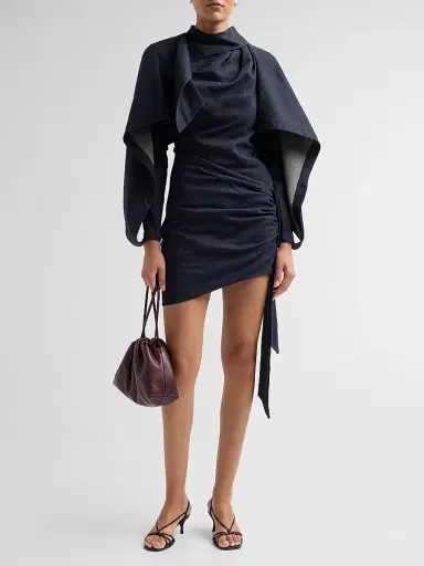 Zimmermann Women's Valiant Draped Denim Mini Dress - Night Sky | Thumbnail 2 Zimmermann Women's Valiant Draped Denim Mini Dress - Night Sky | Thumbnail 2