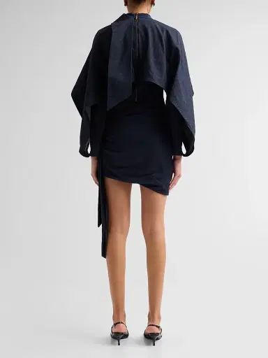 Zimmermann Women's Valiant Draped Denim Mini Dress - Night Sky | Thumbnail 3 Zimmermann Women's Valiant Draped Denim Mini Dress - Night Sky | Thumbnail 3
