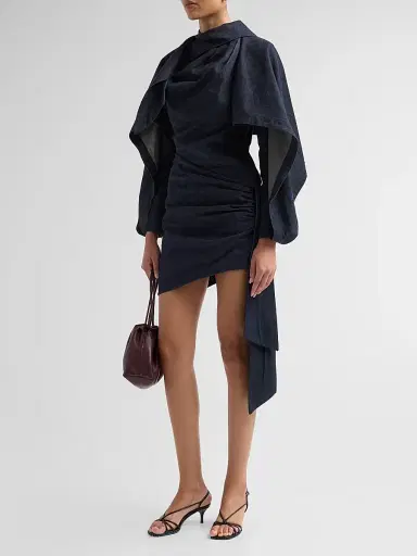 Zimmermann Women's Valiant Draped Denim Mini Dress - Night Sky | Thumbnail 4 Zimmermann Women's Valiant Draped Denim Mini Dress - Night Sky | Thumbnail 4