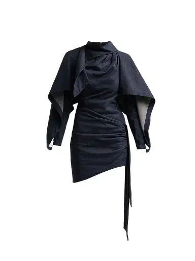 Zimmermann Women's Valiant Draped Denim Mini Dress - Night Sky | Thumbnail 1 Zimmermann Women's Valiant Draped Denim Mini Dress - Night Sky | Thumbnail 1