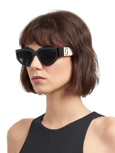 Marc Jacobs Women's 57MM Cat-Eye Sunglasses - Black White Grey | Thumbnail 5 Marc Jacobs Women's 57MM Cat-Eye Sunglasses - Black White Grey | Thumbnail 5