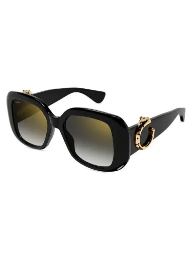 Cartier Women's 54MM Acetate Square Sunglasses - Black Grey Gradient | Thumbnail 2 Cartier Women's 54MM Acetate Square Sunglasses - Black Grey Gradient | Thumbnail 2