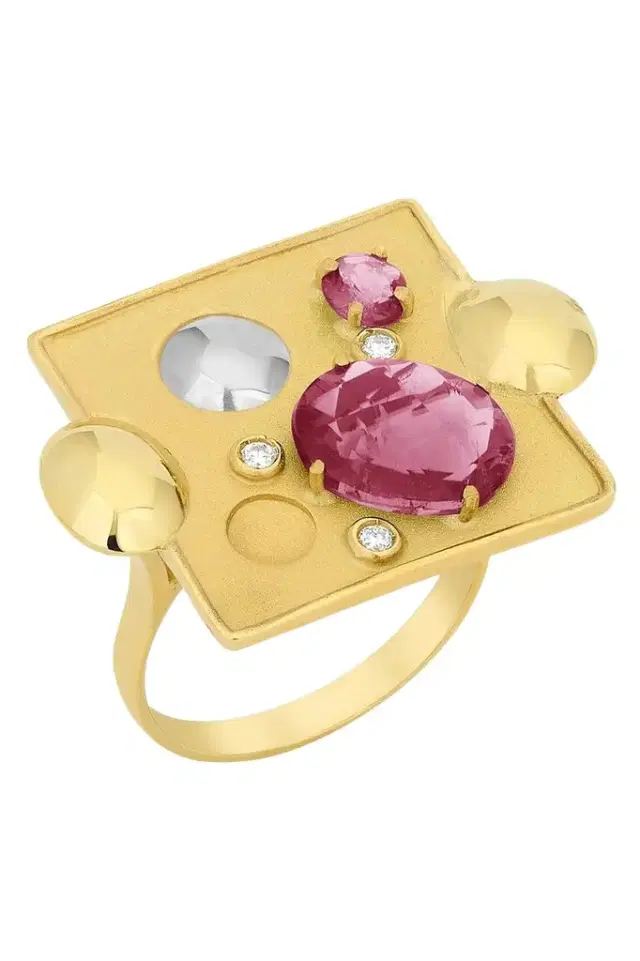 Pink Tourmaline Rocks Ring Pink Tourmaline Rocks Ring