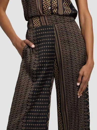 Misa Los Angeles Women's Izzie Geometric-Print Wide-Leg Pants - Noir Geometry - Size XL | Thumbnail 6 Misa Los Angeles Women's Izzie Geometric-Print Wide-Leg Pants - Noir Geometry - Size XL | Thumbnail 6