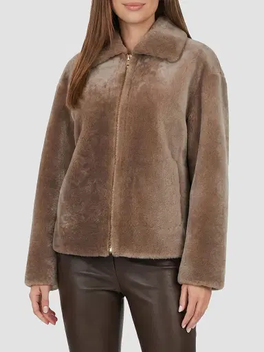 Gorski Women's Select Lamb Jacket - Taupe - Size Small | Thumbnail 4 Gorski Women's Select Lamb Jacket - Taupe - Size Small | Thumbnail 4