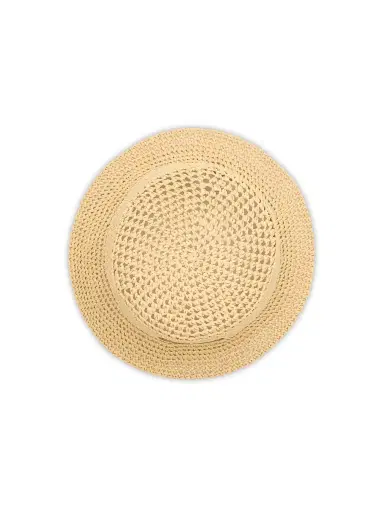 Burberry Women's EKD Crochet Bucket Hat - Natural | Thumbnail 2 Burberry Women's EKD Crochet Bucket Hat - Natural | Thumbnail 2