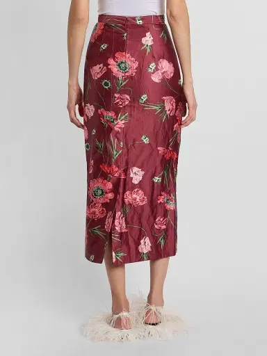 Erdem Women's Floral Satin Midi Skirt | Thumbnail 3 Erdem Women's Floral Satin Midi Skirt | Thumbnail 3