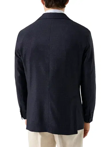 Eton Men's Brushed-Plaid Wool-Silk Jacket | Thumbnail 3 Eton Men's Brushed-Plaid Wool-Silk Jacket | Thumbnail 3