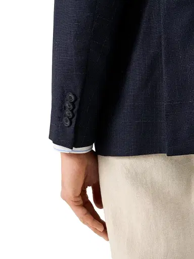 Eton Men's Brushed-Plaid Wool-Silk Jacket | Thumbnail 6 Eton Men's Brushed-Plaid Wool-Silk Jacket | Thumbnail 6