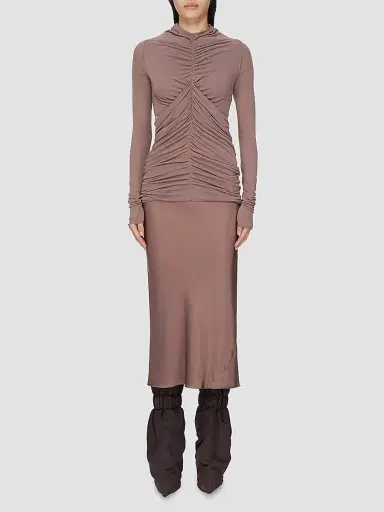 Rick Owens Women's Satin Bias Midi-Skirt - Grape | Thumbnail 2 Rick Owens Women's Satin Bias Midi-Skirt - Grape | Thumbnail 2