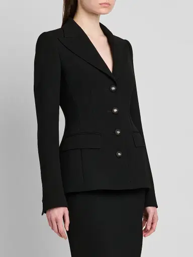 Dolce & Gabbana Women's Virgin Wool Tailored Single-Breasted Jacket | Thumbnail 4 Dolce & Gabbana Women's Virgin Wool Tailored Single-Breasted Jacket | Thumbnail 4