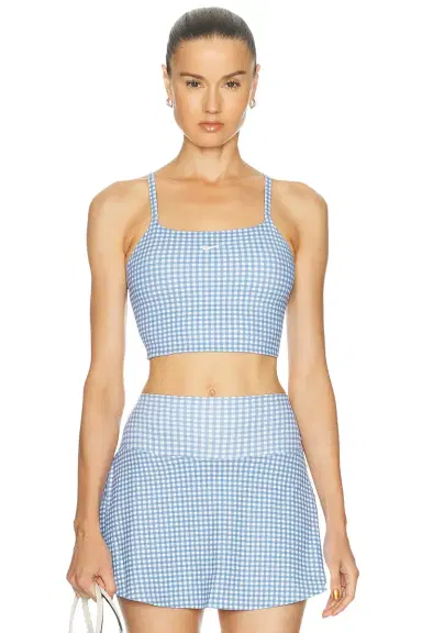 Nike One Padded Gingham Sports Bra | Thumbnail 1 Nike One Padded Gingham Sports Bra | Thumbnail 1