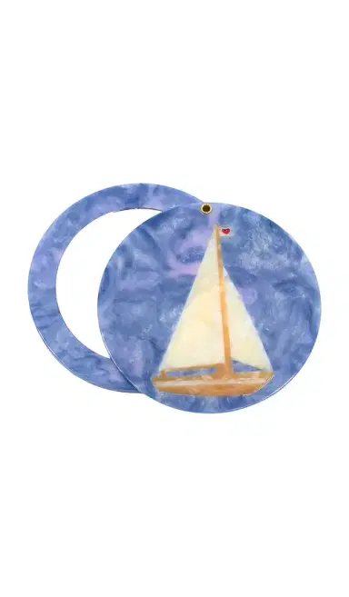 Solar Eclipse Hand-painted Sail Boat Compact Mirror | Thumbnail 2 Solar Eclipse Hand-painted Sail Boat Compact Mirror | Thumbnail 2