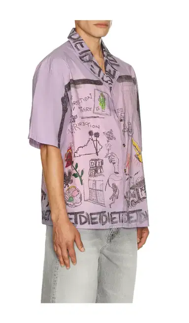 Diet Starts Monday Doodle Button Up Shirt | Thumbnail 2 Diet Starts Monday Doodle Button Up Shirt | Thumbnail 2