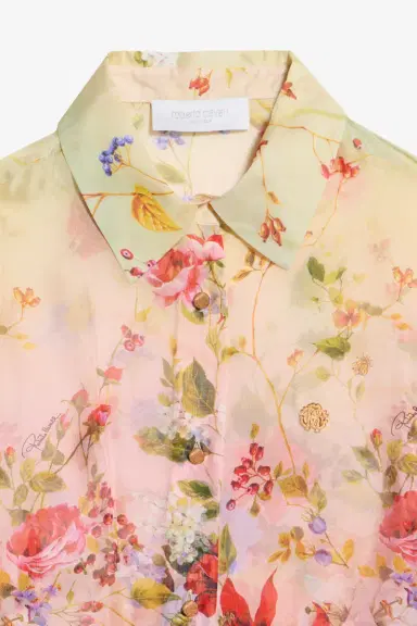 Roberto Cavalli Miami Flowers Print Silk Blend Shirt | Thumbnail 3 Roberto Cavalli Miami Flowers Print Silk Blend Shirt | Thumbnail 3