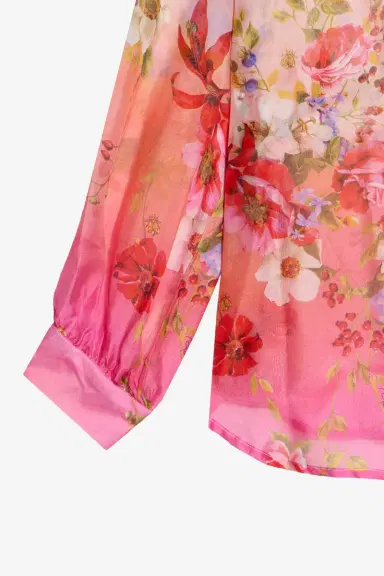 Roberto Cavalli Miami Flowers Print Silk Blend Shirt | Thumbnail 4 Roberto Cavalli Miami Flowers Print Silk Blend Shirt | Thumbnail 4