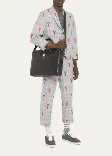 Thom Browne Men's Pebble Leather Business Briefcase Bag | Thumbnail 5 Thom Browne Men's Pebble Leather Business Briefcase Bag | Thumbnail 5