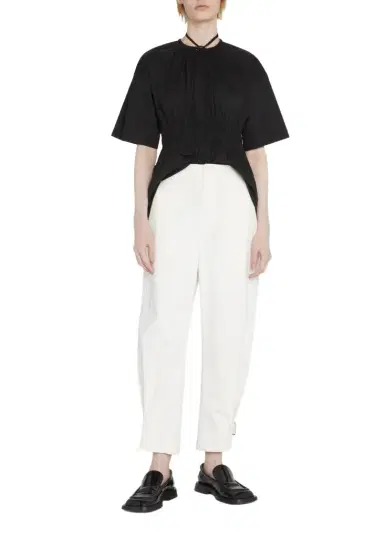 Proenza Schouler White Label Twill Cropped Tapered Pants | Thumbnail 1 Proenza Schouler White Label Twill Cropped Tapered Pants | Thumbnail 1