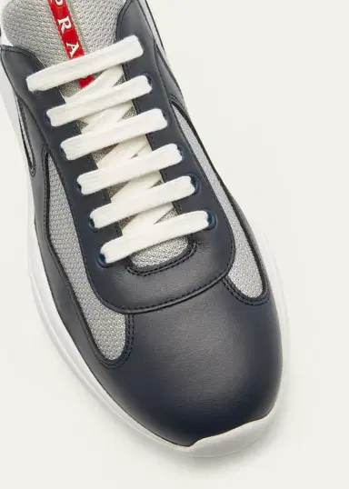 Prada Men's Americas Cup Leather Trainer Sneakers | Thumbnail 3 Prada Men's Americas Cup Leather Trainer Sneakers | Thumbnail 3