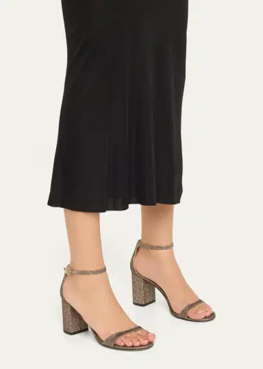 Stuart Weitzman Nudist 75mm Metallic Block Sandals | Thumbnail 2 Stuart Weitzman Nudist 75mm Metallic Block Sandals | Thumbnail 2