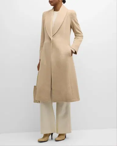 Sofia Cashmere Shawl-Collar Camel Hair Princess Coat | Thumbnail 2 Sofia Cashmere Shawl-Collar Camel Hair Princess Coat | Thumbnail 2