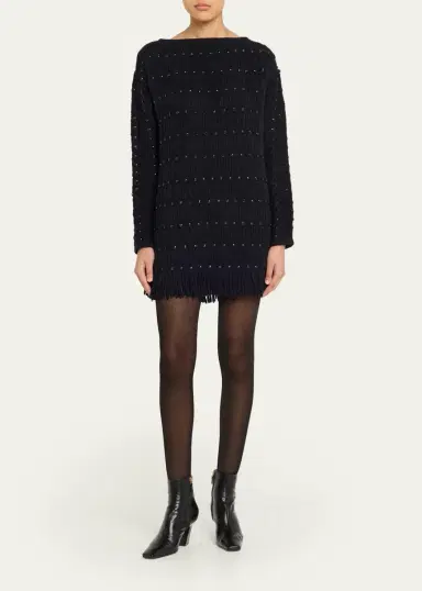 Diotima Notte Crystal Fringed Knit Mini Dress | Thumbnail 2 Diotima Notte Crystal Fringed Knit Mini Dress | Thumbnail 2