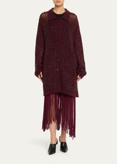 Diotima Embellished Open Knit Cardigan Coat | Thumbnail 2 Diotima Embellished Open Knit Cardigan Coat | Thumbnail 2