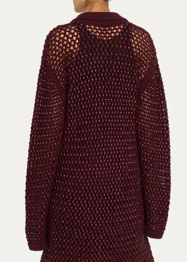 Diotima Embellished Open Knit Cardigan Coat | Thumbnail 3 Diotima Embellished Open Knit Cardigan Coat | Thumbnail 3